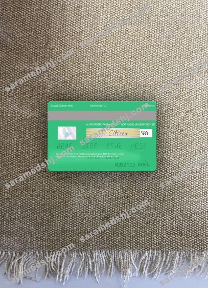 USA First Citizens BancShares Bank visa card photolook back
